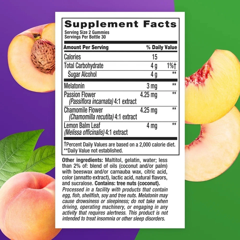 Gomitas para dormir Vitafusion Sleep Well melatonina sin azúcar 3 mg 60 quilates Foto 4 de 4