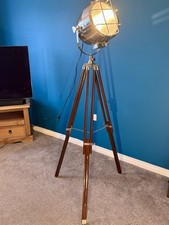 Height Adjustable 3 Leg Free Standing Industrial Theatre Style Tripod Floor Lamp