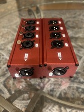 Red 4 Channel Multi Network 3Pin XLR to Ethercon RJ45 Cat5 Ethernet Extender