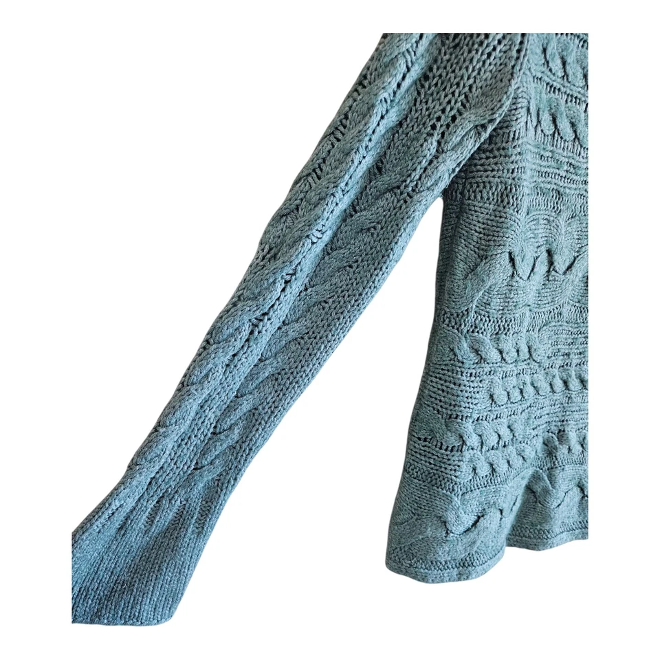 Suéter para mujer BANANA REPUBLIC M verde cuello embudo mezcla de lana de alpaca ajustado 36" Foto 4 de 4