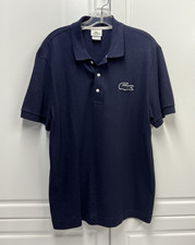Lacoste Big Croc Logo Navy Blue Regular Fit Polo Shirt Devanlay - Size 6 XL