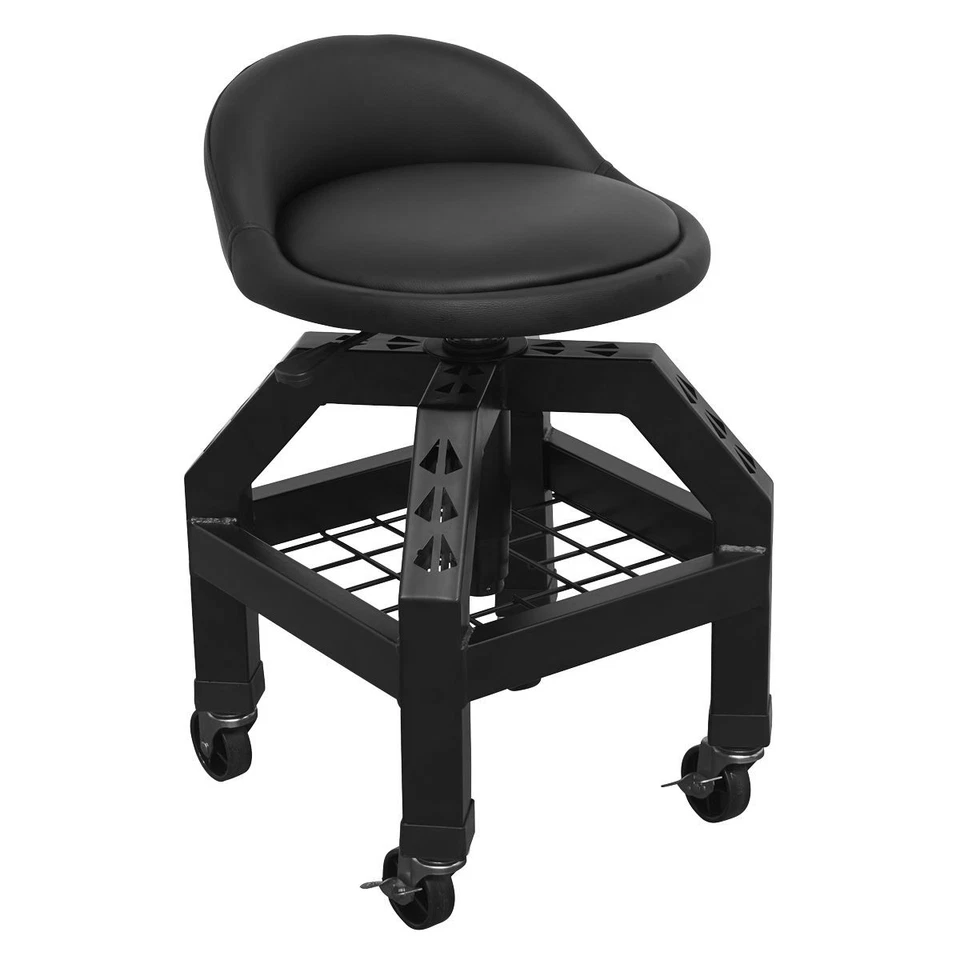 Sealey Premier Industrial Pneumatic Creeper Stool with Adjustable Height Swivel 