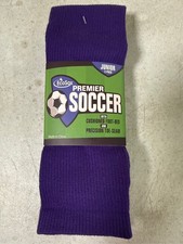 EcoSox Premier Over-the-calf Soccer Socks - 2 Pack, Purple, Size 5-7