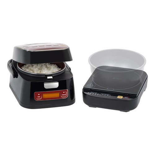 Eby Rice Cooker 2-in-1 Rice Cooker and Induction Cooktop Burner, 3-Cup (Uncooked) / 6 ...