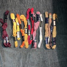 Mixed Lot Of 15 Skeins Embroidery 6 Strands Floss. Fall Colors. Orange Red Tans
