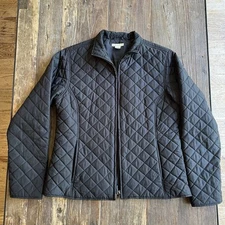 Cutter & Buck Black Quilted Puffer Women’s Size Large full zip jacket