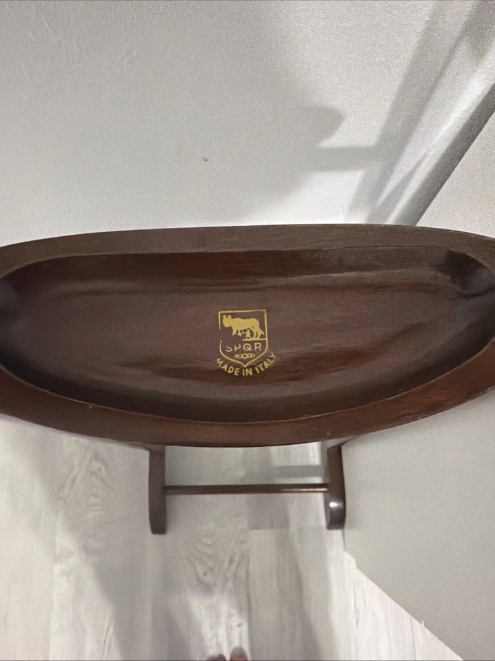 Valet/mayordomo italiano vintage de nogal de los años 50 para hombre, SPQR-excelente Foto 4 de 4