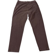 Nili Lotan Shon Pants Brown Cotton Blend Straight Leg Trousers Size 29 Made USA