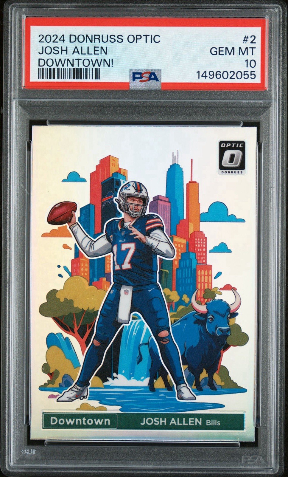 2024 PANINI DONRUSS OPTIC DOWNTOWN! #2 JOSH ALLEN PSA 10