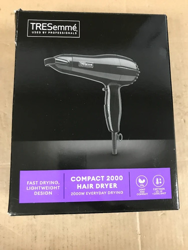TRESemme Compact 2000W Haar DC Motor Trockner leicht & kompakt 2 Geschwindigkeiten schwarz