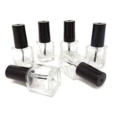 Honbay 6Pcs 5Ml Empty Nail Polish Glass Bottles With Brush Cap