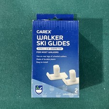 Carex Universal Walker Ski Glides - Fits Most Walkers - 1 Pair, Boxed