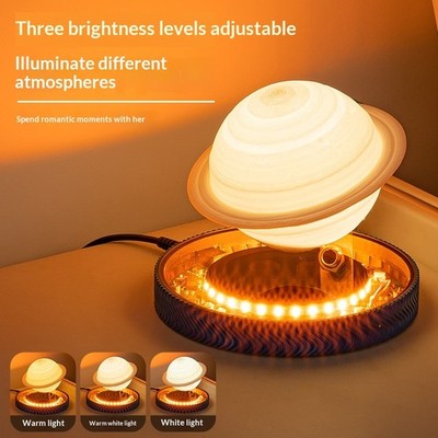Magnetic Levitation Moon Lamp Saturn Night Light USB Rechargeable Floating Orb