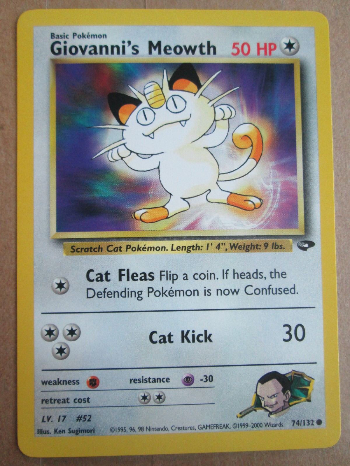 Giovanni's Meowth - 74/132 - Common WOTC TCG—Gym Challenge Set Pokemon Card