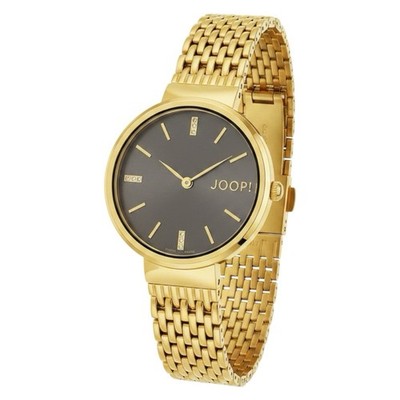 JOOP! Damen Uhr 2027541 Gold   32mm Edelstahl Zirkonia Ronda Swiss 5 Bar Quarz
