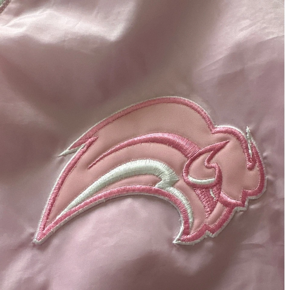 BUFFALO SABRES Mujer Grande Rosa Cortavientos Cuello en V Pullover NHL Hockey Exterior Foto 4 de 4