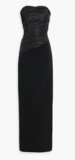 Carolina Herrera Strapless Black Evening Gown US 6 UK 10 Ruched Satin Crepe New
