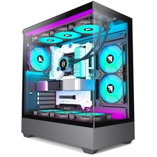 Pre-Installed 6 PWM ARGB Fan Case, ATX Mid-Tower