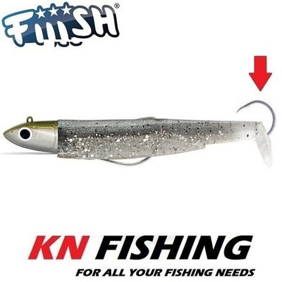 FIIISH BLACK MINNOW 160mm No.5 Silikonköder Ready To Fish Plus Assist Hook 60g