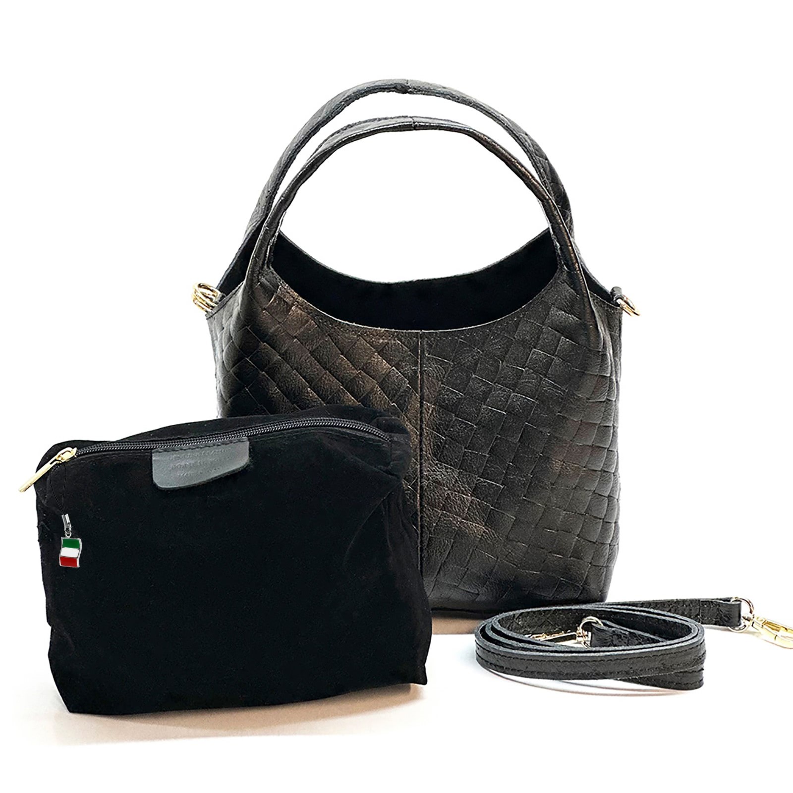 Borsa a tracolla donna Florence borsa in pelle nera OTF837S1 foto 3