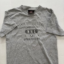 Old Time Sports Tampa Bay Lightning NHL Hockey Gray Graphic T Shirt Small