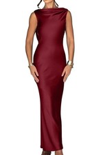 Memoriesea Women's Elegant Sleeveless High Neck Tie Cocktail Wedding Party Ma...