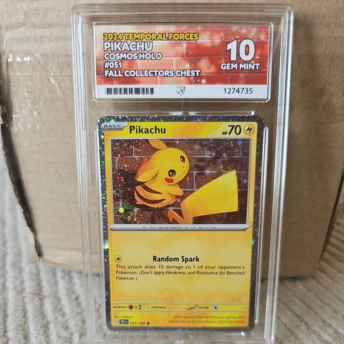 Pokemon Pikachu 051/162 Temporal Forces Fall Collectors Chest Cosmos Holo ACE 10