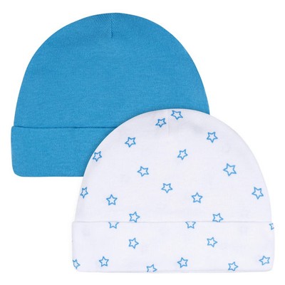 BRAND NEW GERBER CHILDRENS WEAR 2-Pack Baby Boys Boy Stars Caps 6-12 months