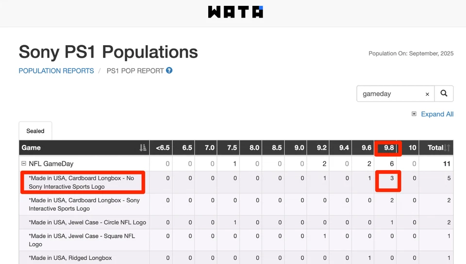 1995 年 PS1 NFL GameDay 纸板 Longbox WATA 9.8 A 密封全新索尼 Playstation — 第 2/4 张图片