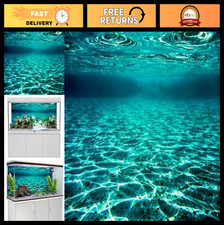 Turquoise Fish Tank Background 48x18" Ocean Floor Ripple Underwater Backdrop for