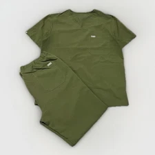FIGS Collection Mens Olive Green Medical Scrub Set Straight Leg Size M