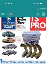Proton Wira Satria Iswara Saga or II LMST 1.3 1.5 12V Genuine Rear Brake Shoes
