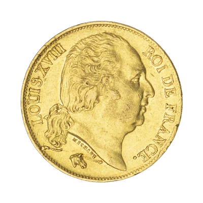 Louis XVIII-20 Francs 1818 Lille, France, Or, TB/TTB, F.519/10 - Photo 1/3