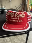 Vintage Rare Coca Cola 3 Stripes Script Lettering Trucker Hat Coffmans Market