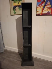 Vintage ALPHA 60 CD Media Storage Tower Organizer Display Rack Holder Black 38"