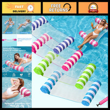 4 Pack Inflatable Pool Floats for Adults - 4-in-1 Water Hammock Lounger