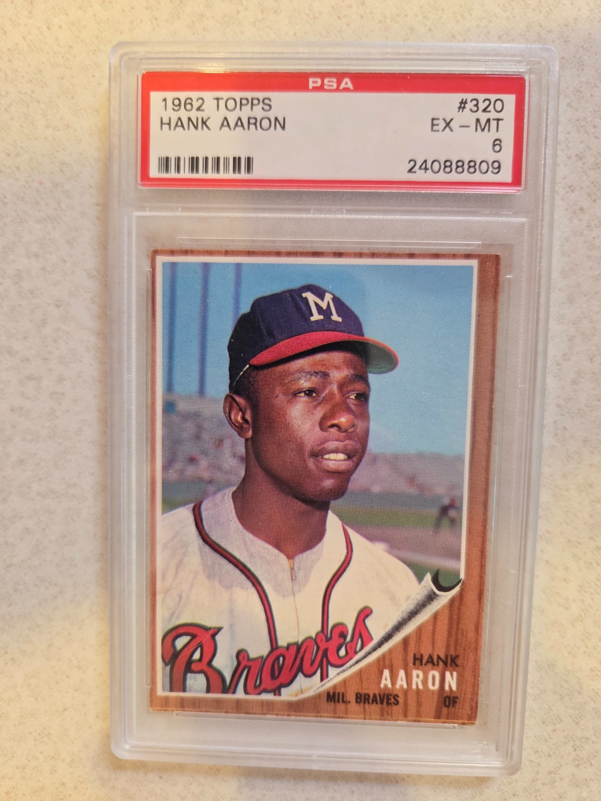 1962 Topps Hank Aaron #320 PSA 6 EX - MT Milwaukee Braves HOF