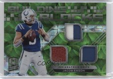 2020 Panini Spectra Building Blocks Relics Neon Green Prizm /25 Jacob Eason b8r