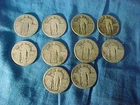 10-US Coins SILVER STANDING  LIBERTY QUARTERS Various Dates