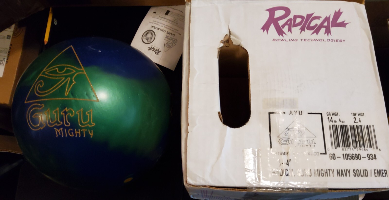 RADICAL GURU MIGHTY BOWLING BALL 14 LB. NIB RARE eBay