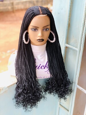 Black Braided African Wig Handmade Box Braids Wig Natural  display picture 1