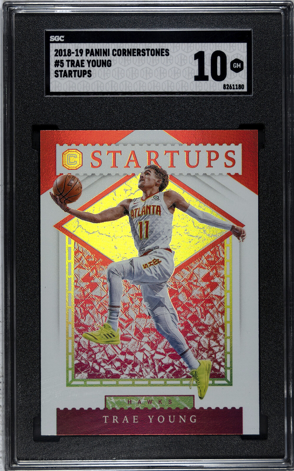 2018-19 Panini Cornerstones Trae Young Startups Rookie RC SGC 10 Gem Mint -Pop 2