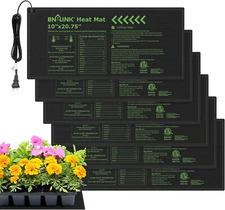BN-LINK 6 Pack Seedling Heat Mat Warm Hydroponic Heating Pad Waterproof 10"x 20"