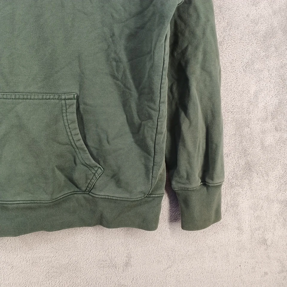 Толстовка с капюшоном пуловер размер большой (12-14) повседневный твердый зеленый французский махровый вязаный хлопок - Изображение 4 из 4