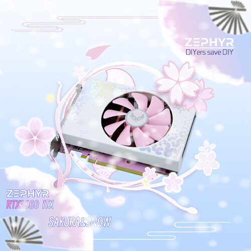 99% NEW Zephyr RTX 3060 TI 8G GPU Graphics Design ITX Game