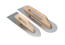 Gl&auml;ttekelle Edelputzkelle Glatt Kelle Edelstahl Traufel Holz Reibebrett Spachtel