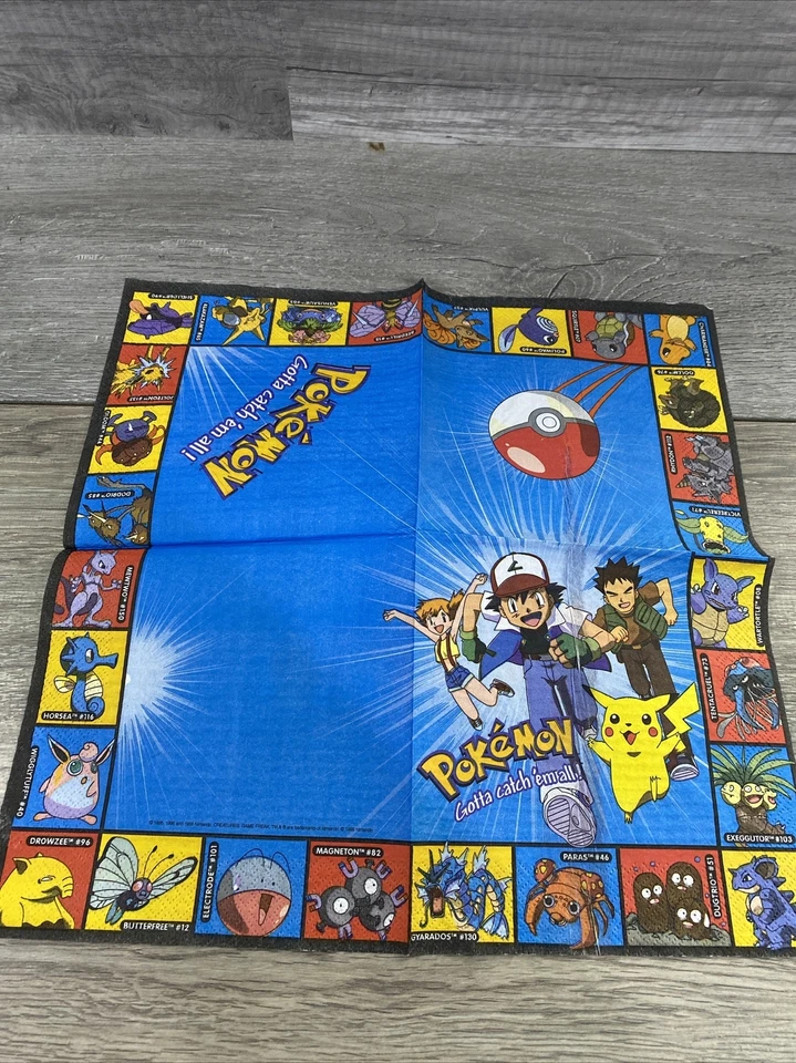 Vtg 90s Pokemon Lunch Napkins 9 count Party Supply by American Greetings OPENED - Image 3 of 4