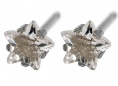 Edelstahl Ohrstecker Sensitive Fashion and Beauty 5 mm Zirkonia Sternschliff