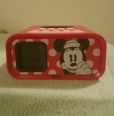 Used-Disney iHome Minnie Mouse Dual Alarm Clock Speaker System  DM-H22.3 (red) 