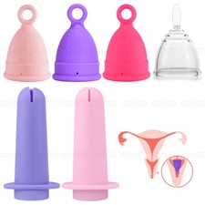 Juego de Copa Menstrual Grande Pequeña Reutilizable Silicona Período Copa Esterilizador Femenino